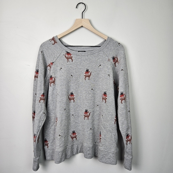 Torrid Grey Winter Long Sleeve Crewneck Sweater 0 - Picture 1 of 8